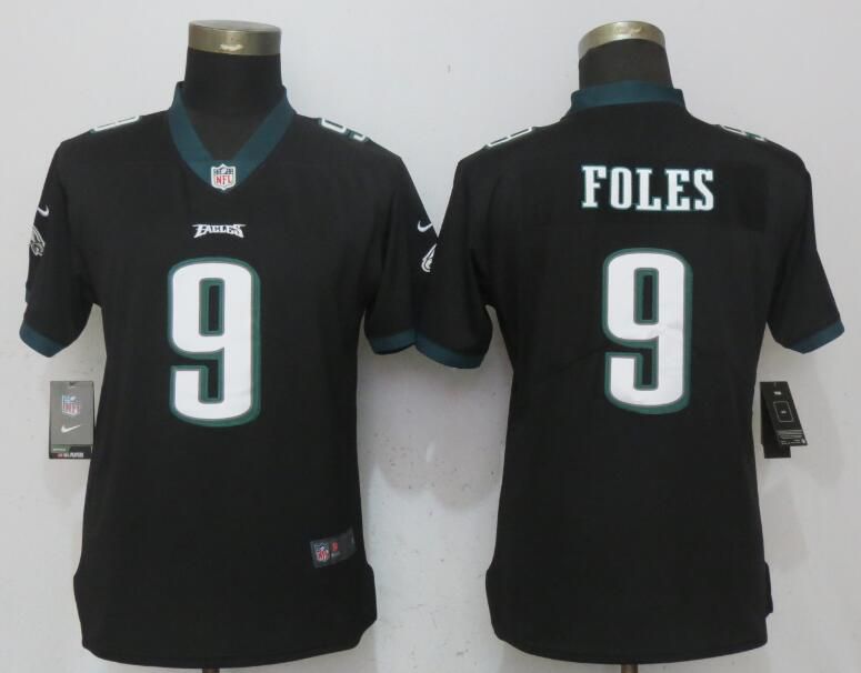 Women Philadelphia Eagles 9 Foles Black Vapor Untouchable New Nike Limited NFL Jerseys